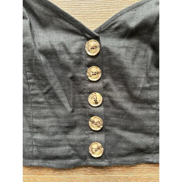 Express Black Button Front Snapped Back Crop Cami Top Size Small - Picture 2 of 5